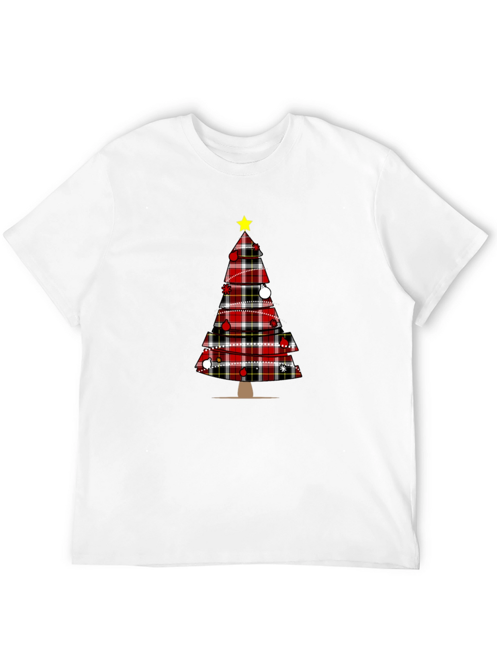 Festive Plaid Christmas Tree Graphic Tee