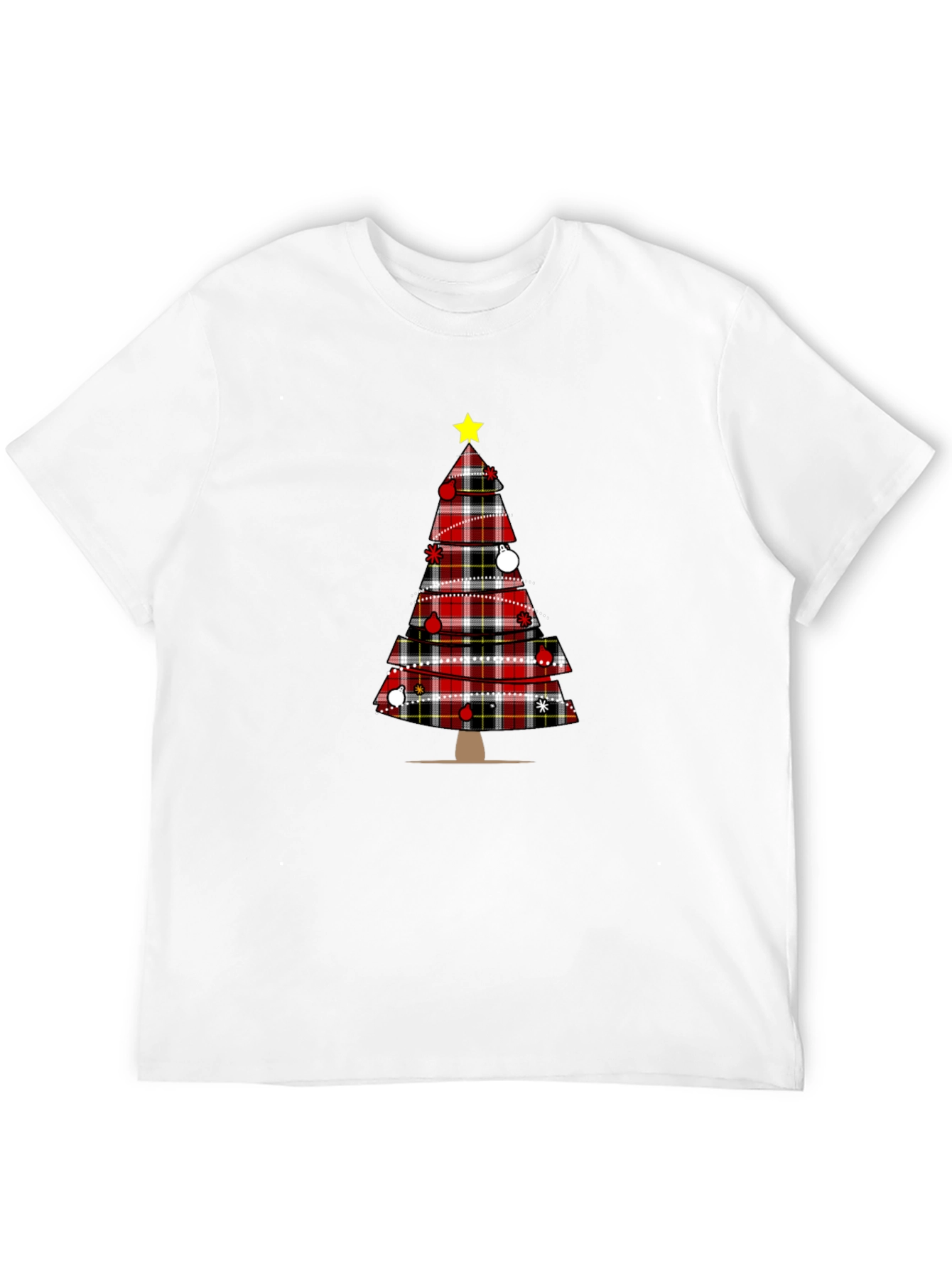 Festive Plaid Christmas Tree Graphic Tee