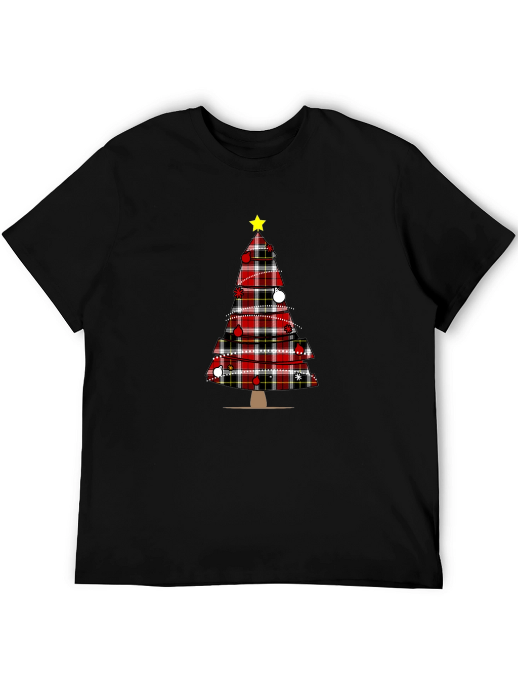 Festive Plaid Christmas Tree Graphic Tee