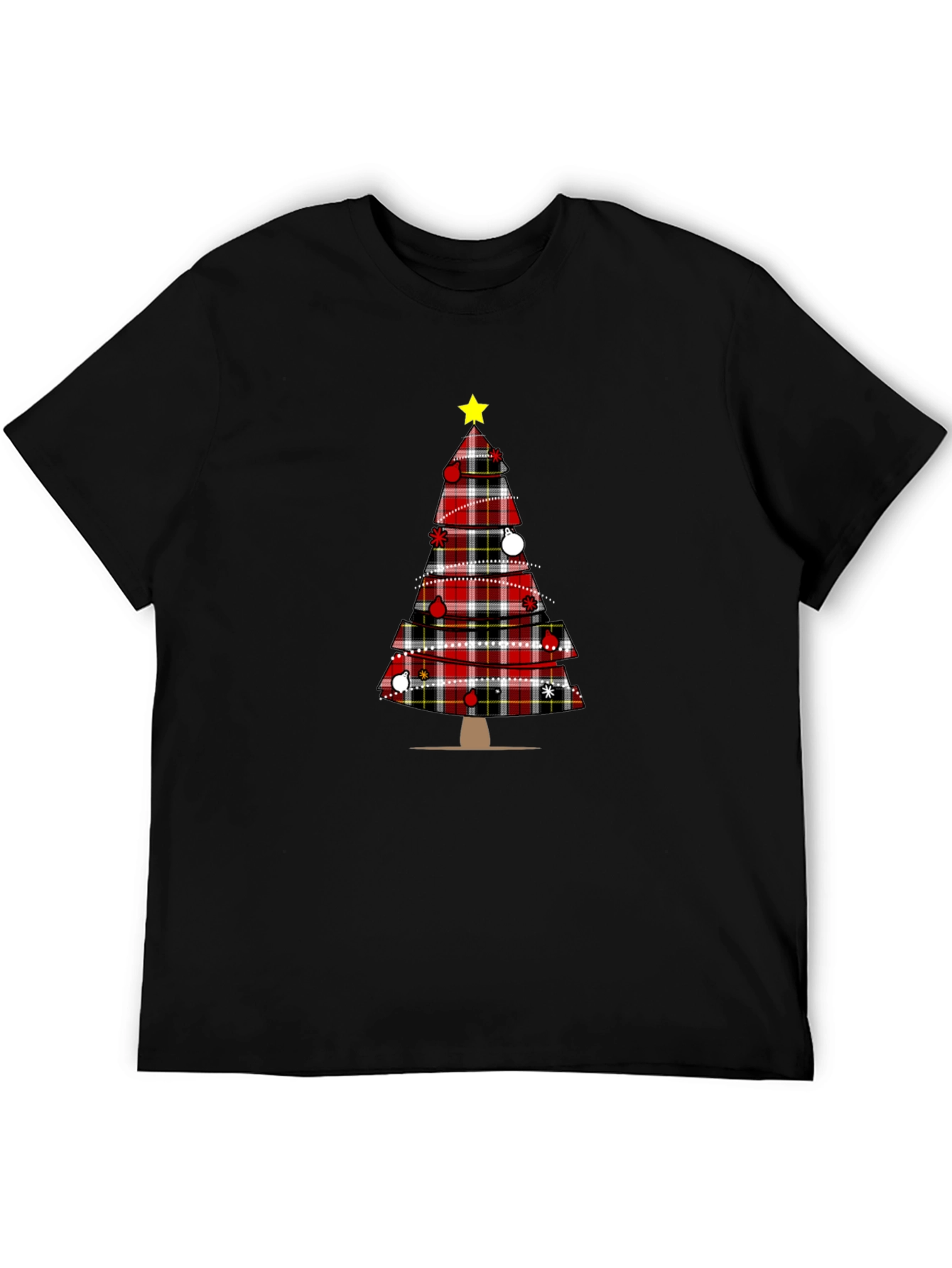 Festive Plaid Christmas Tree Graphic Tee