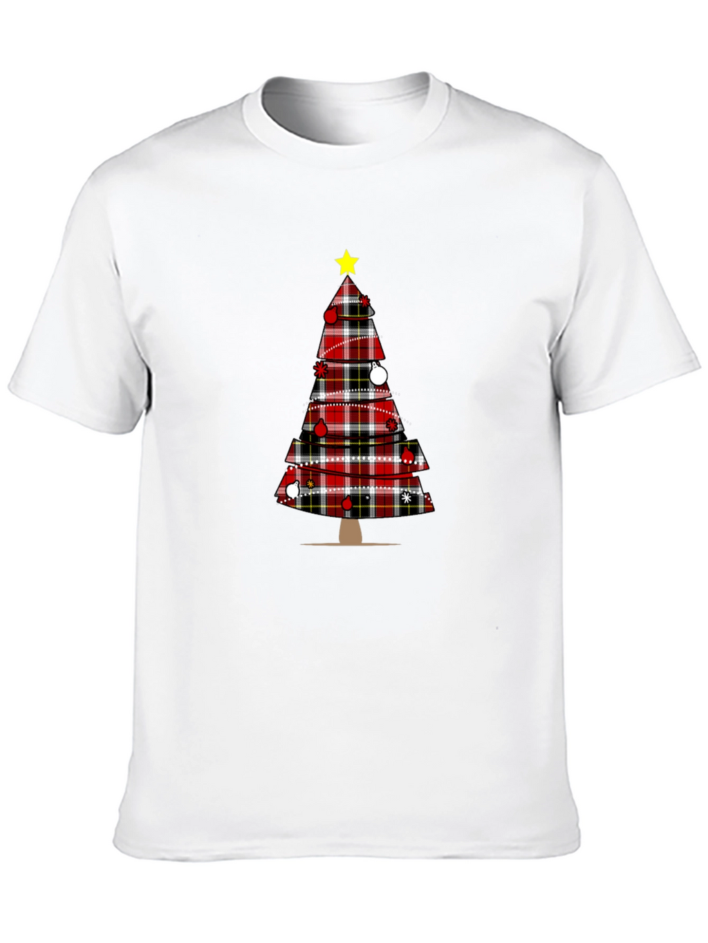 Festive Plaid Christmas Tree Graphic Tee