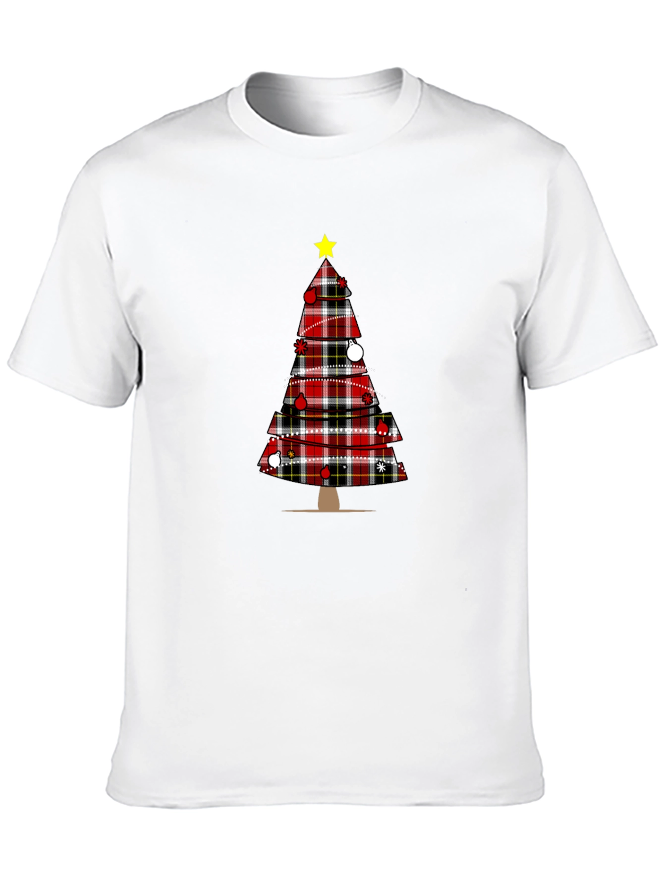 Festive Plaid Christmas Tree Graphic Tee