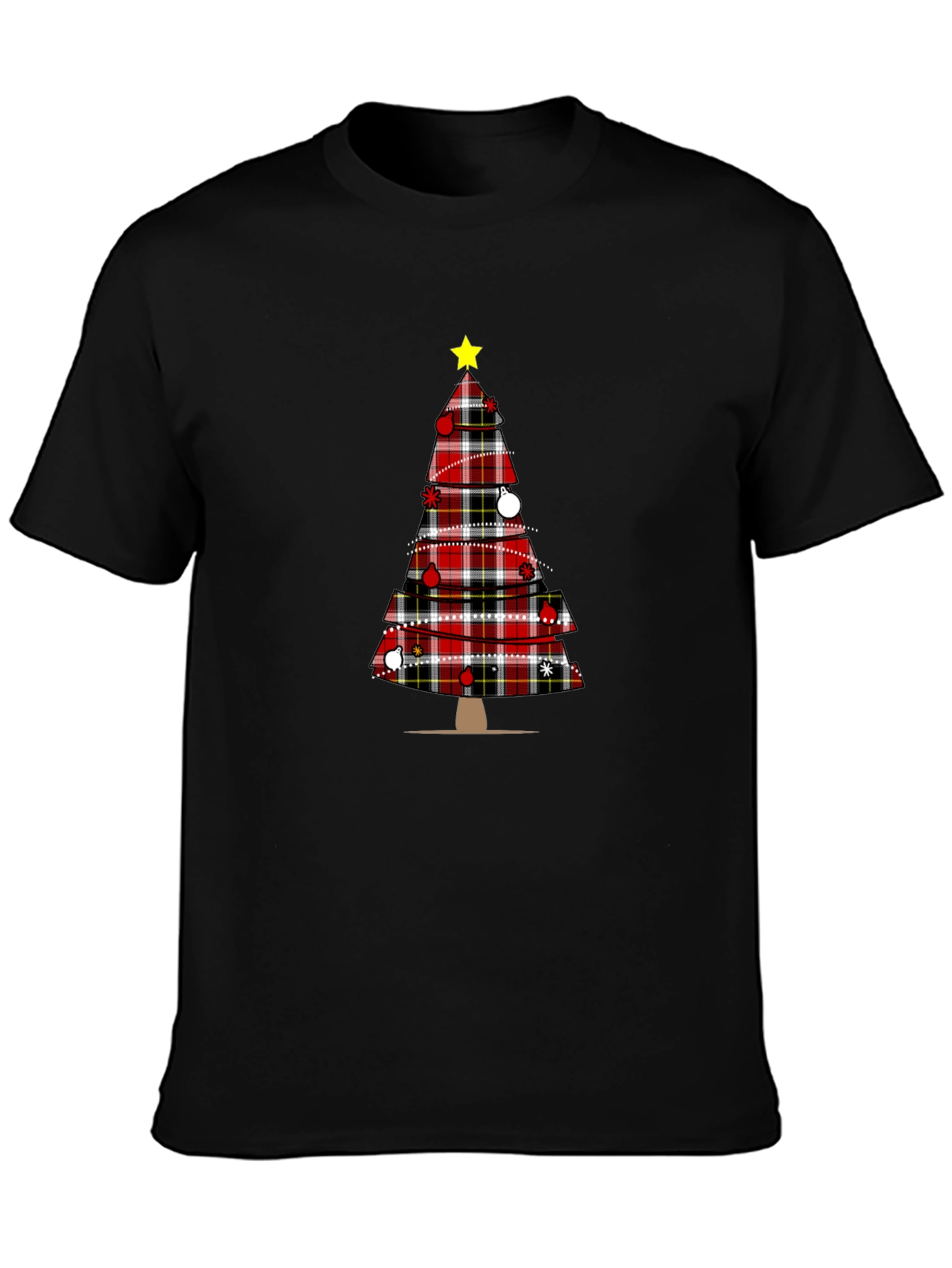 Festive Plaid Christmas Tree Graphic Tee