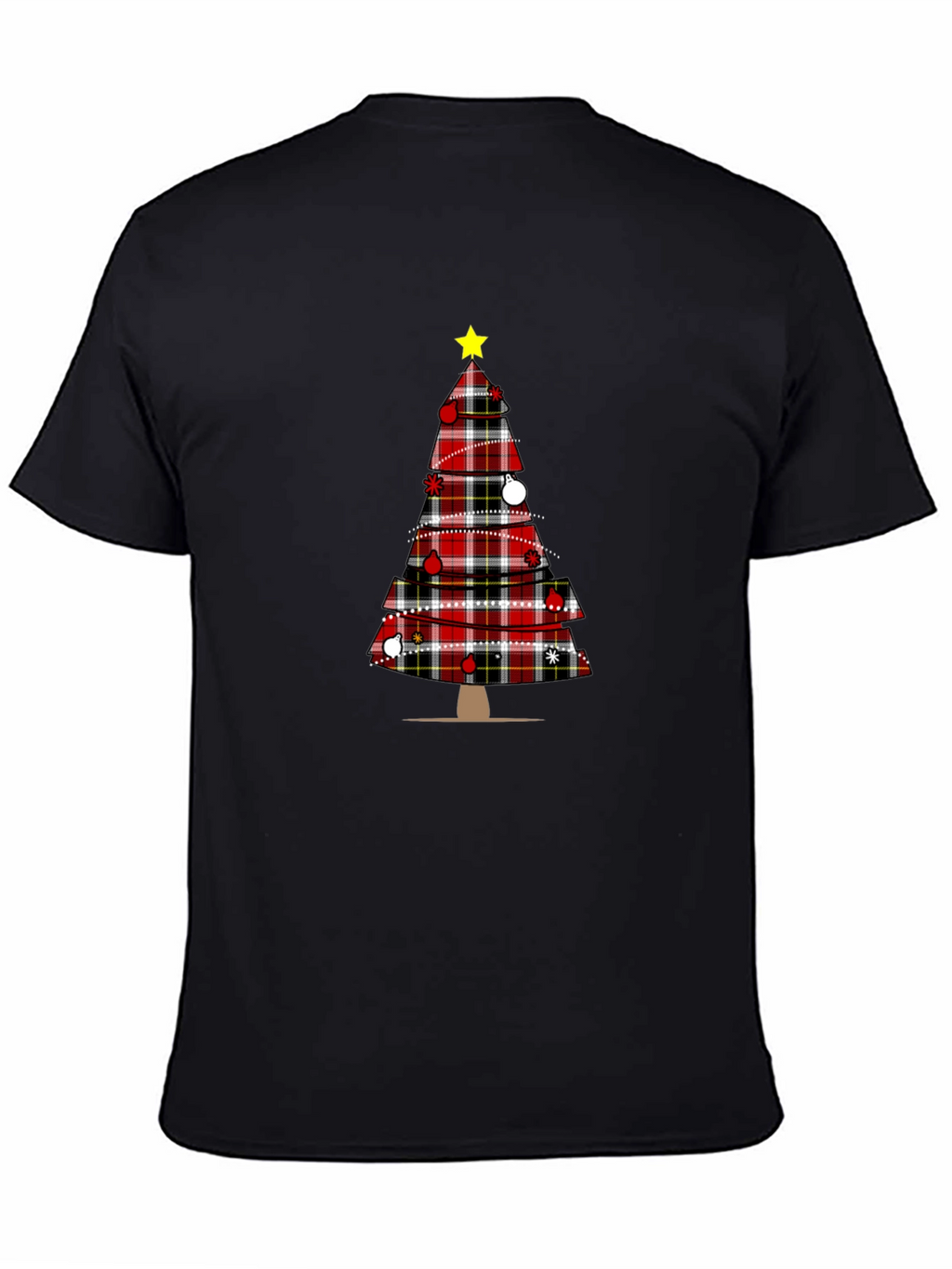 Festive Plaid Christmas Tree Graphic Tee