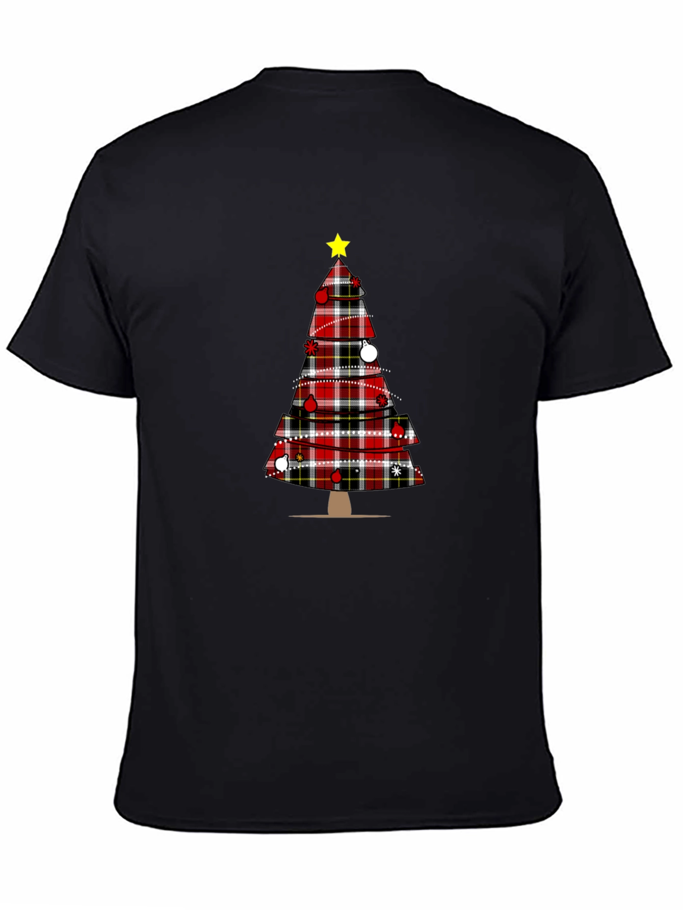 Festive Plaid Christmas Tree Graphic Tee