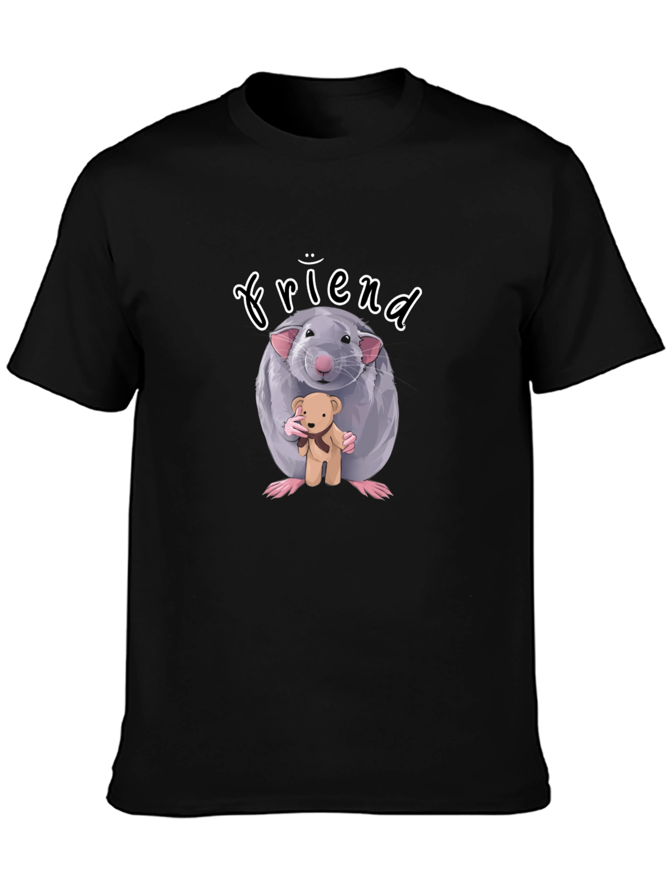 Friend Rat with Teddy Bear T-Shirt - Cute & Unique Design
