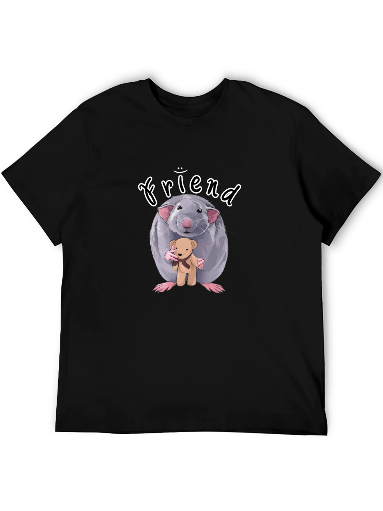 Friend Rat with Teddy Bear T-Shirt - Cute & Unique Design