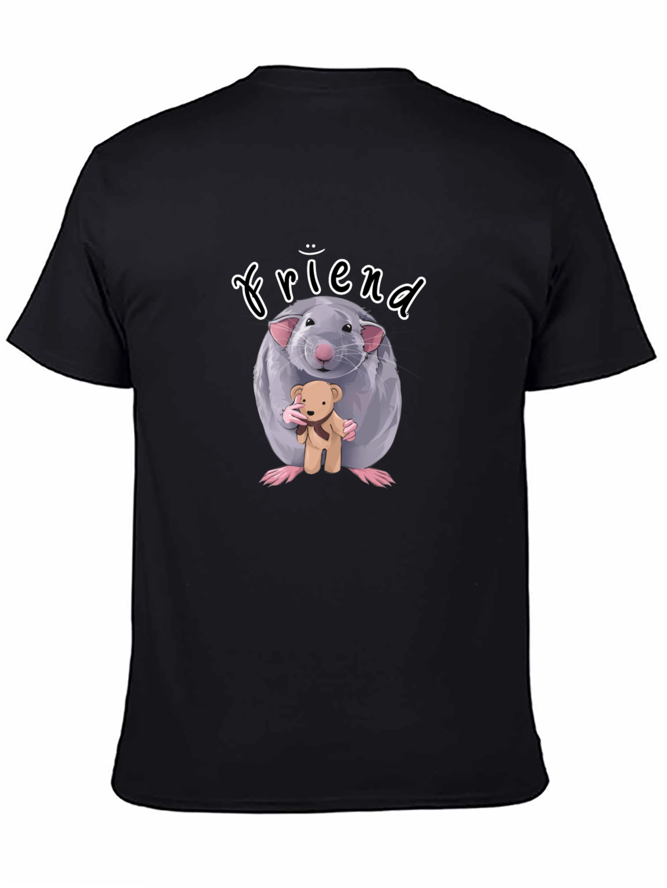 Friend Rat with Teddy Bear T-Shirt - Cute & Unique Design