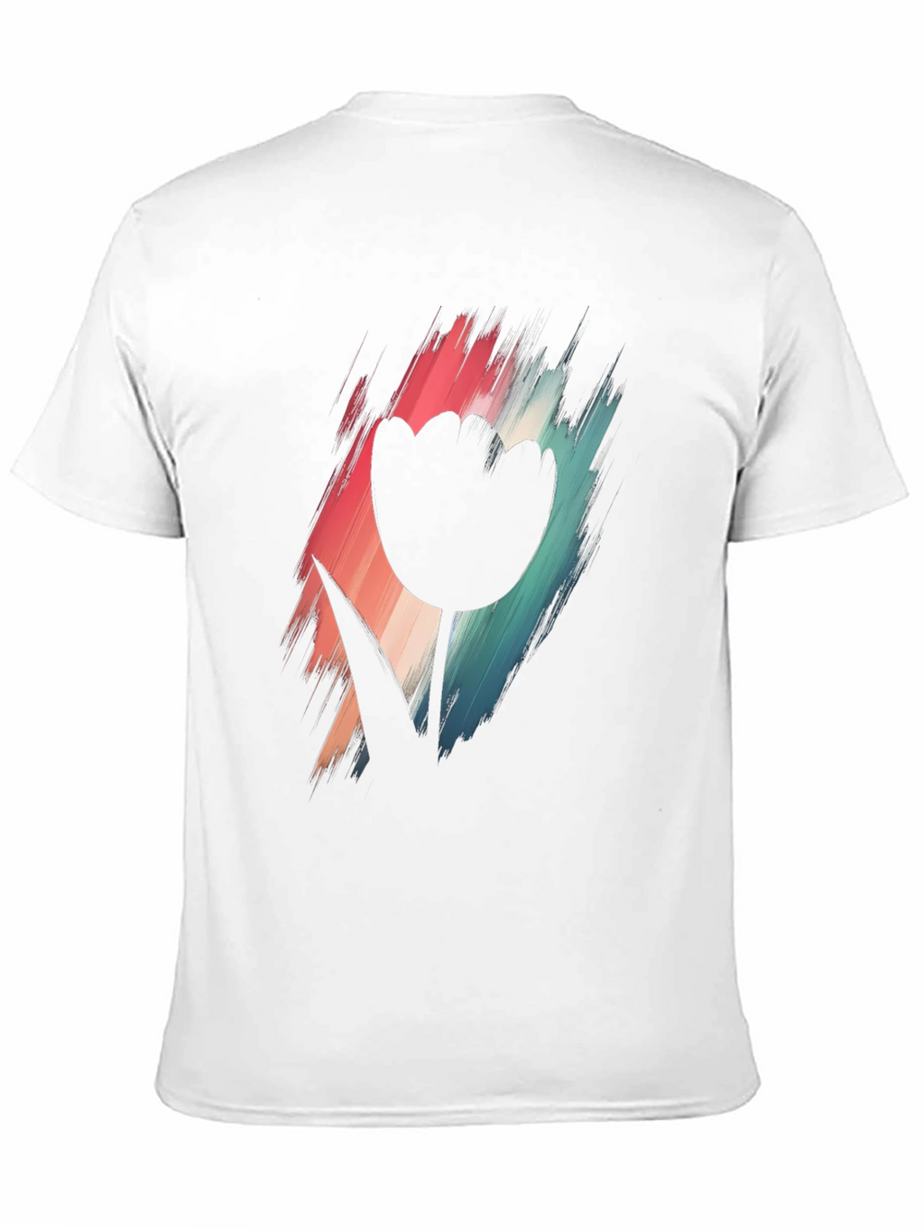 Modern Tulip Graphic Tee - Black Cotton Blend