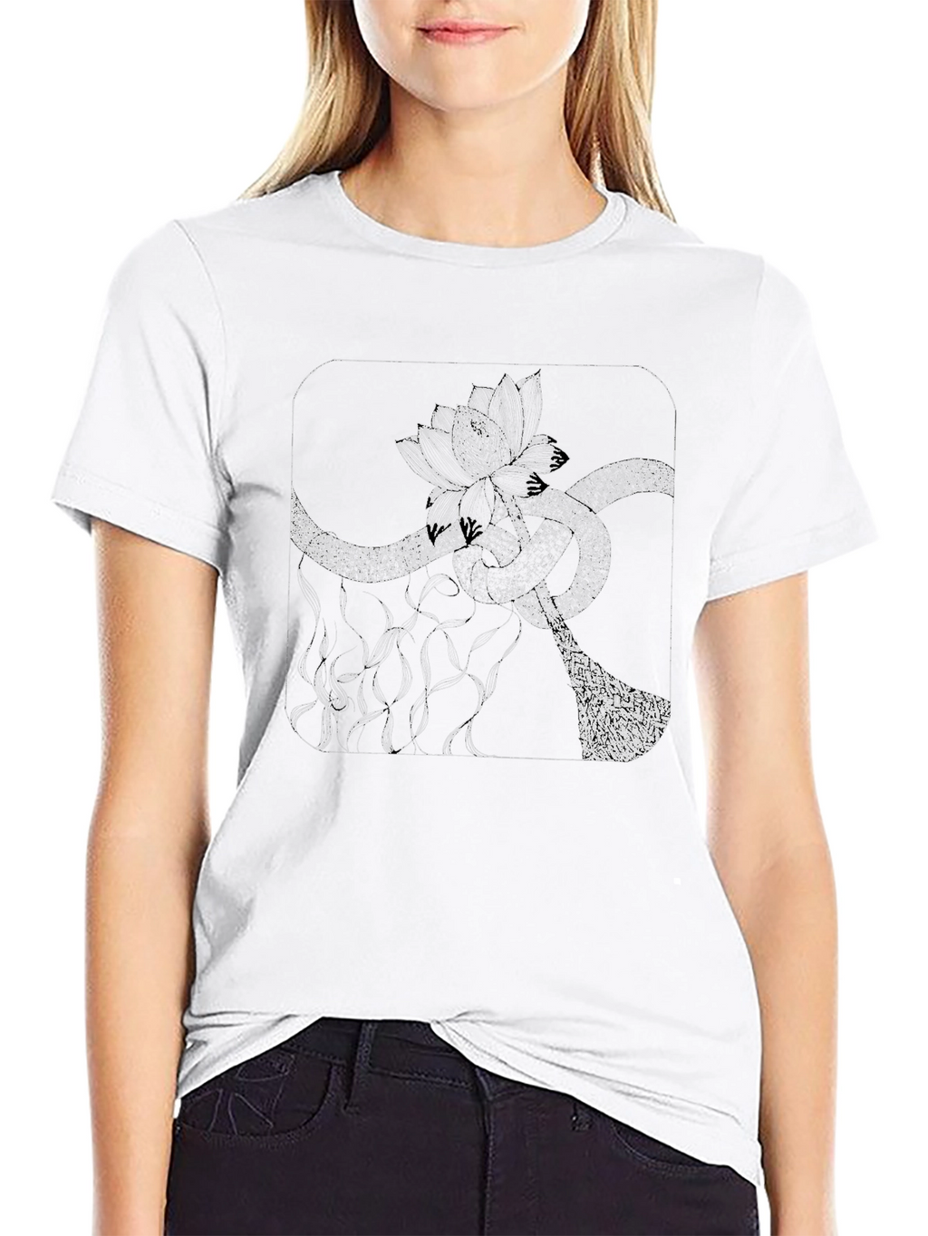 Abstract Floral T-Shirt - Modern Graphic Tee