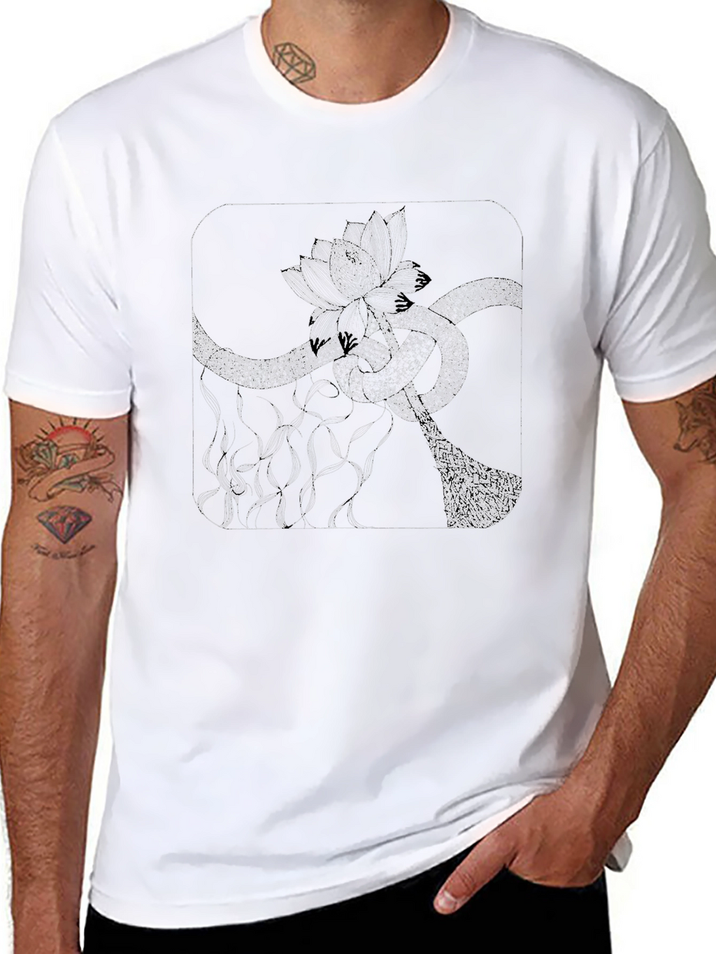 Abstract Floral T-Shirt - Modern Graphic Tee