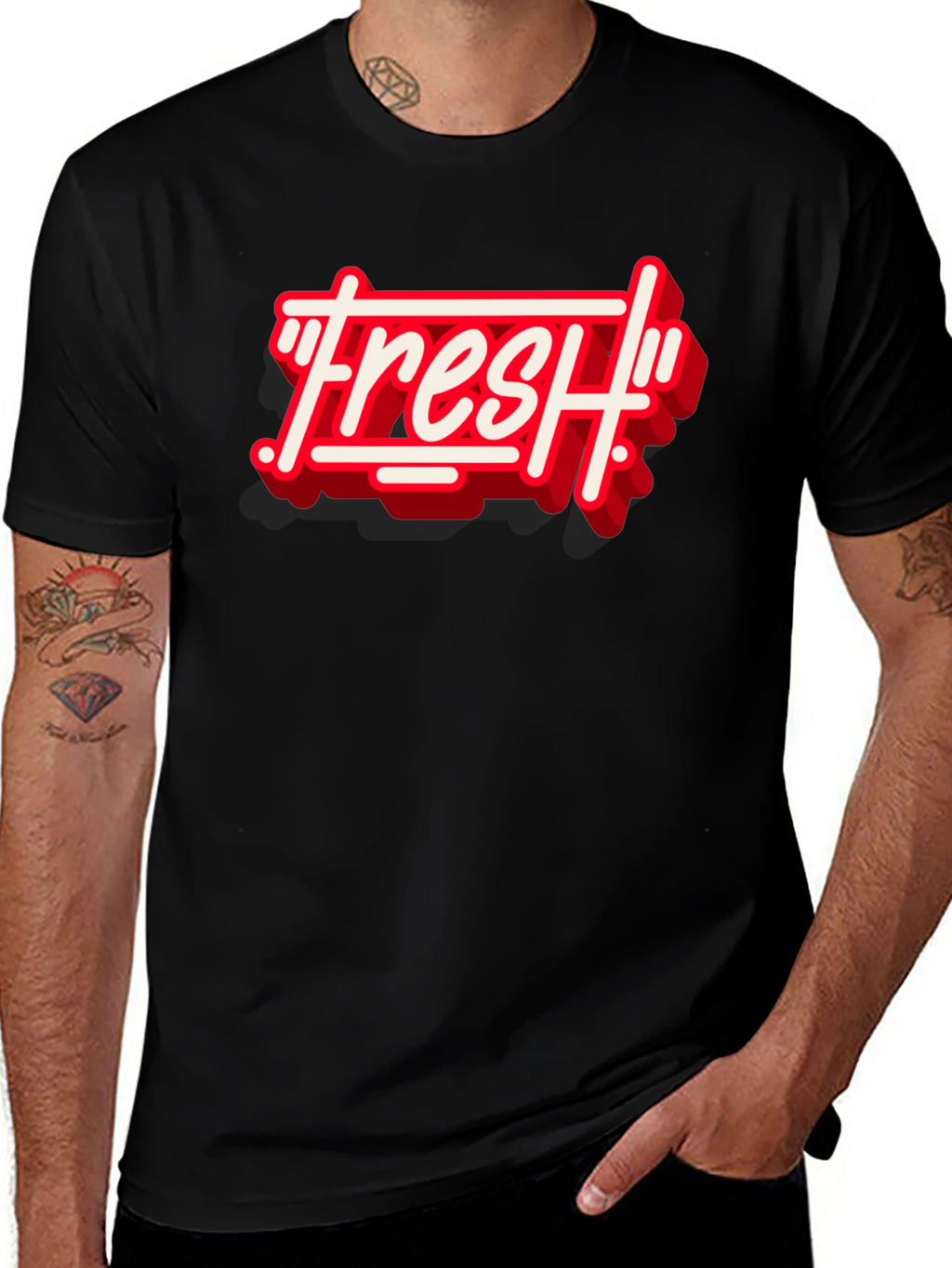 Fresh Graphic Print Crew Neck T-Shirt