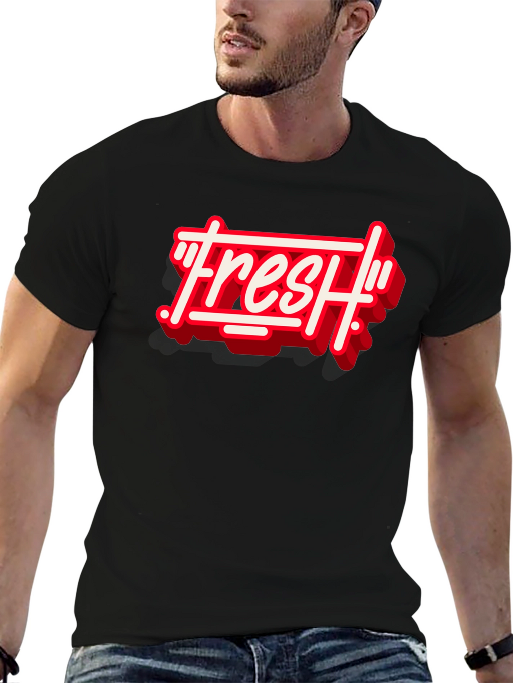 Fresh Graphic Print Crew Neck T-Shirt
