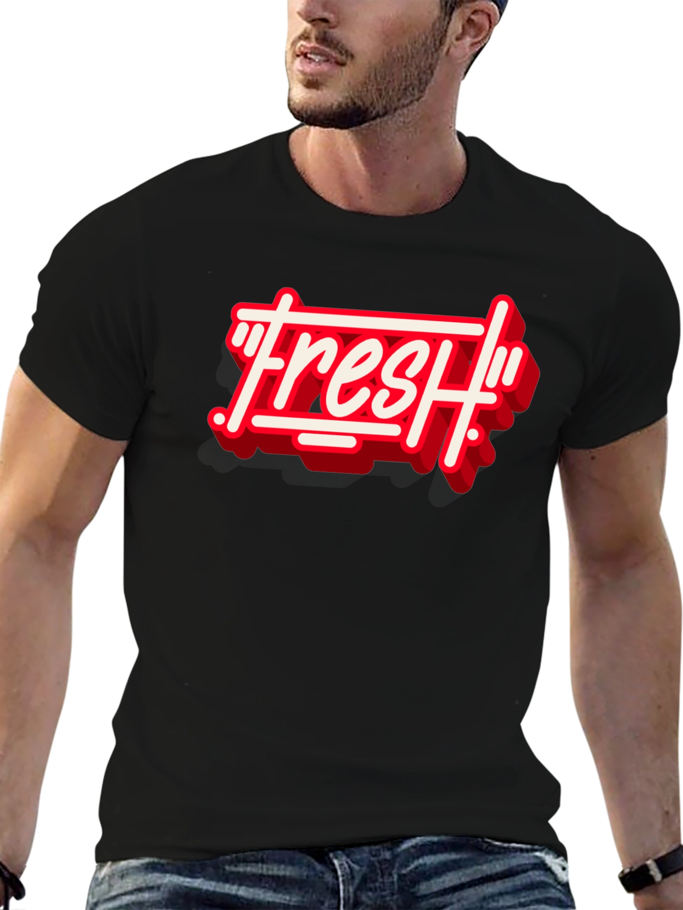 Fresh Graphic Print Crew Neck T-Shirt