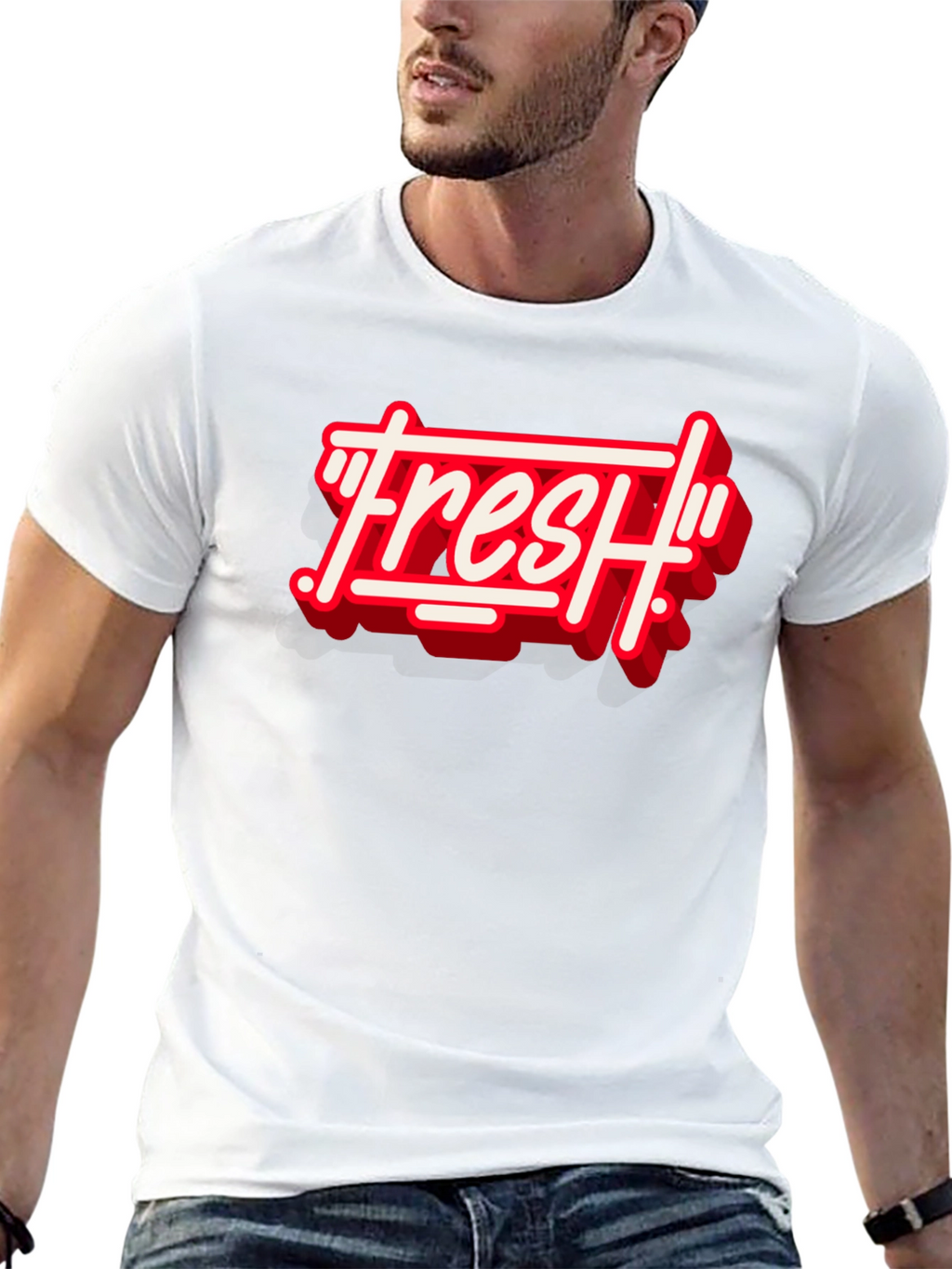 Fresh Graphic Print Crew Neck T-Shirt