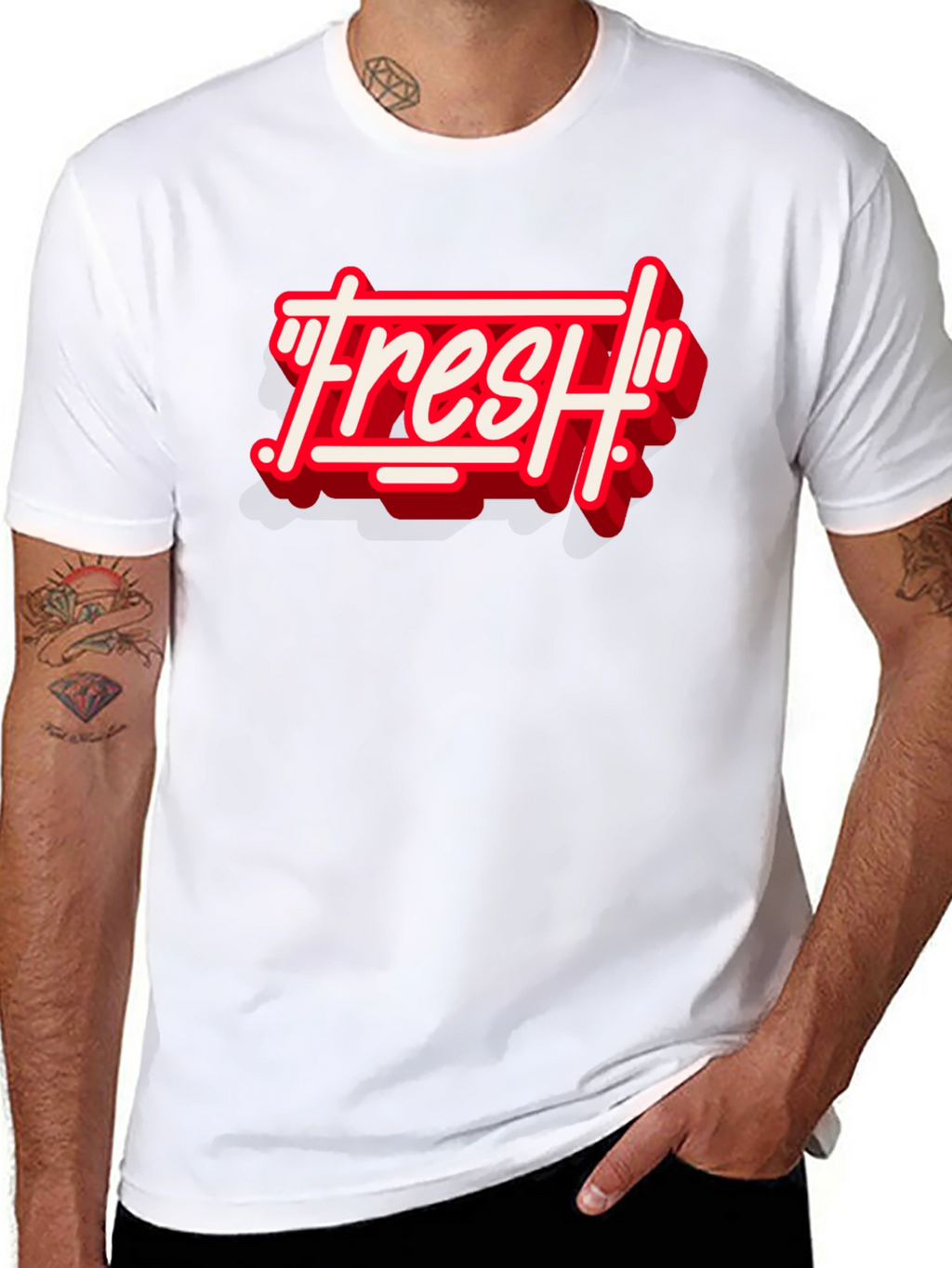 Fresh Graphic Print Crew Neck T-Shirt