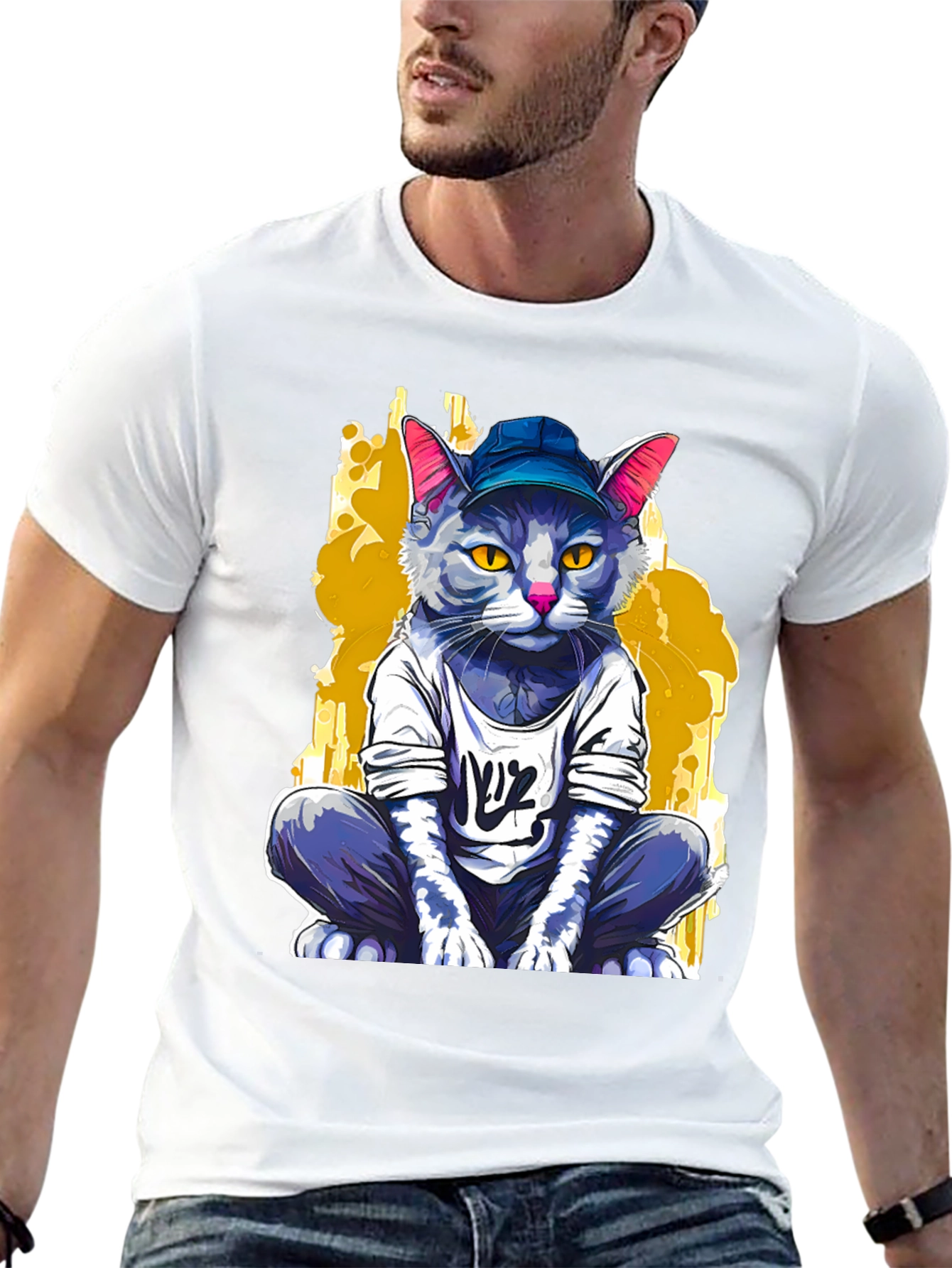 Cool Cat Graphic Tee - Trendy Streetwear