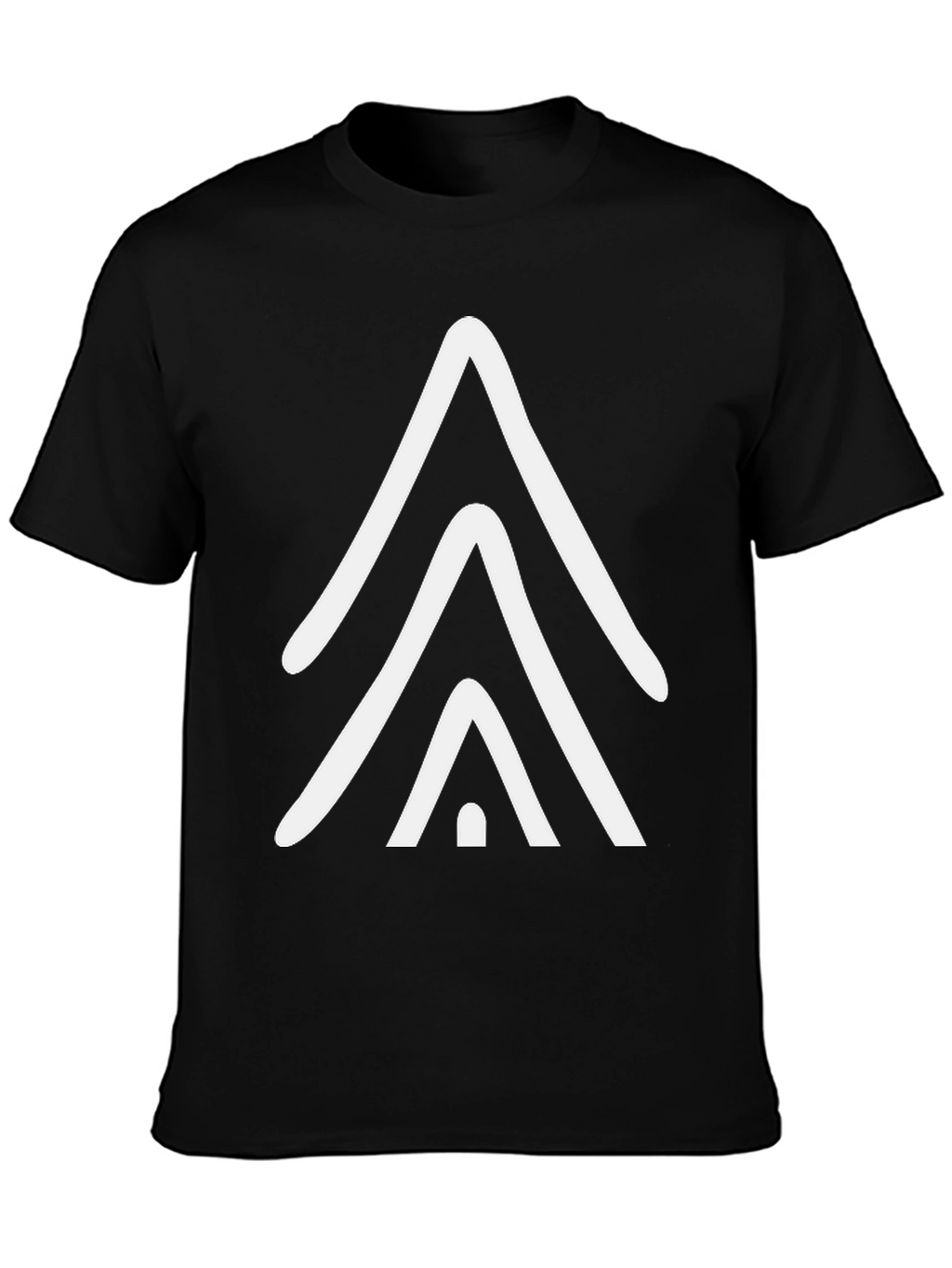 Geometric Arrow Graphic Tee - Casual Black T-Shirt