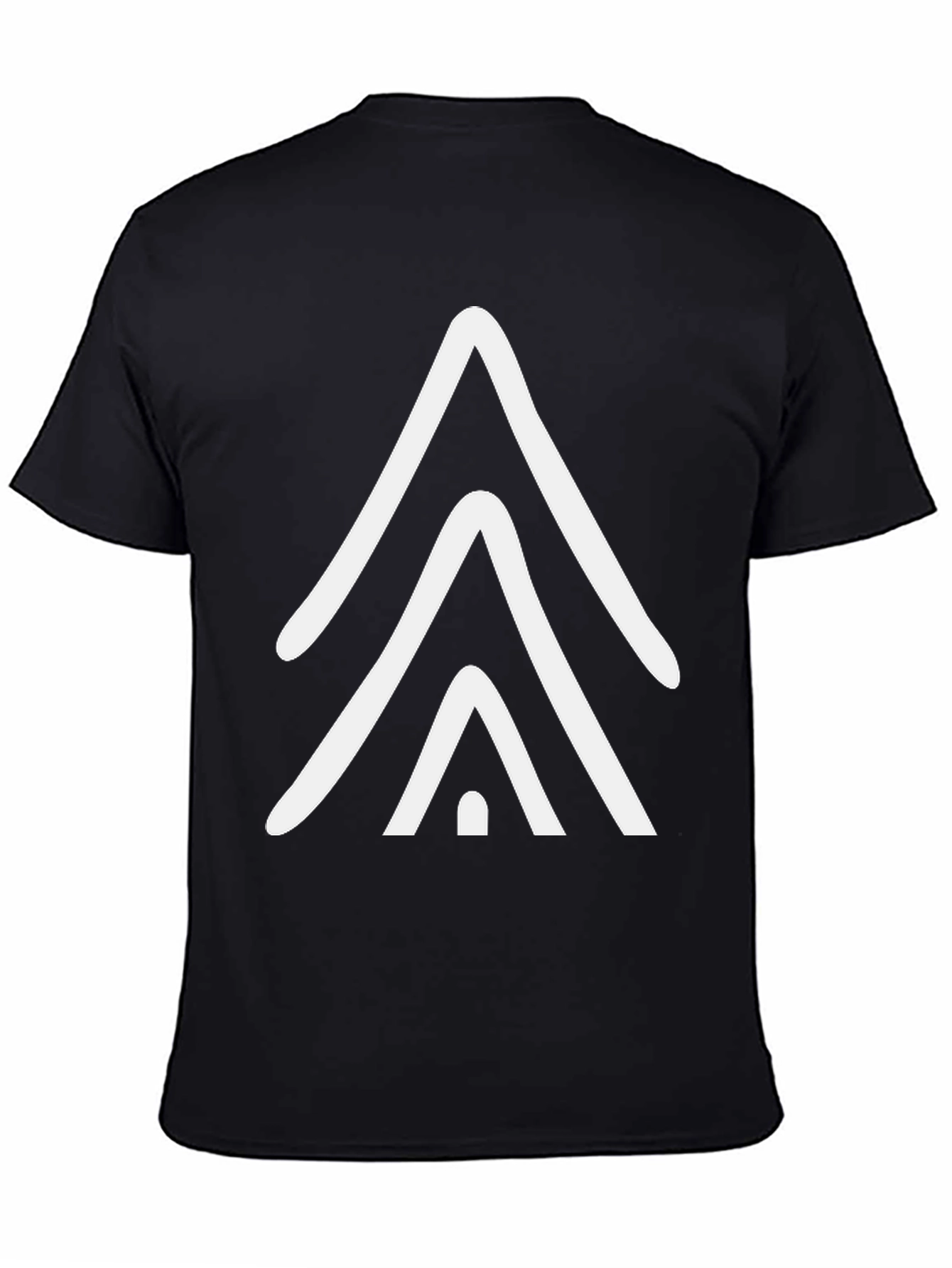 Geometric Arrow Graphic Tee - Casual Black T-Shirt