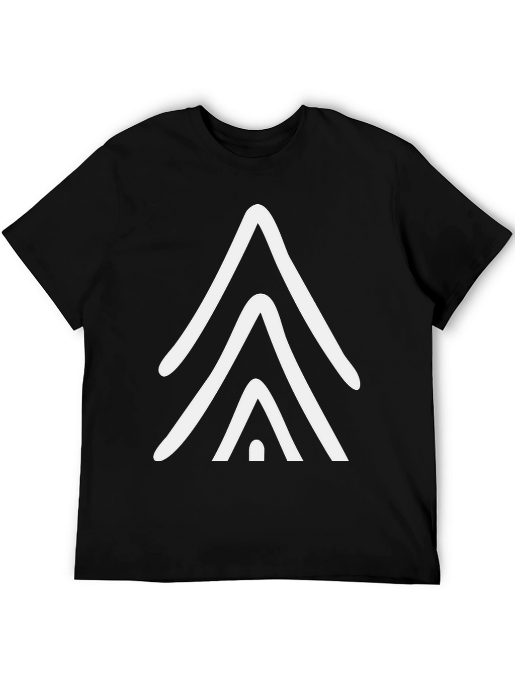 Geometric Arrow Graphic Tee - Casual Black T-Shirt