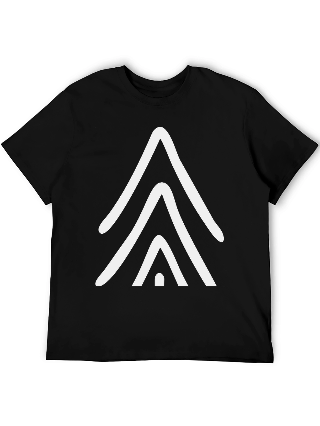 Geometric Arrow Graphic Tee - Casual Black T-Shirt