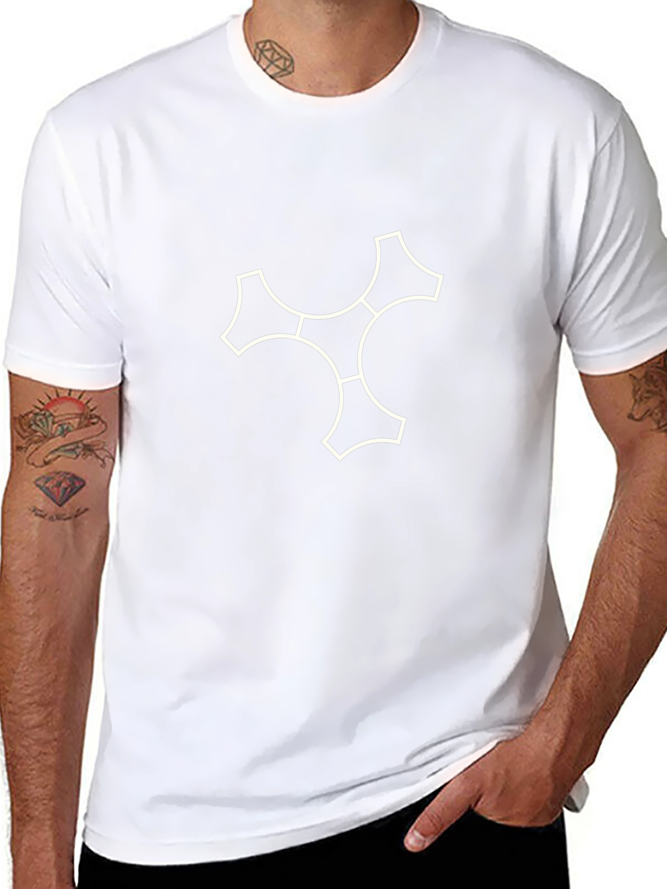 Modern Graphic Print T-Shirt - Black
