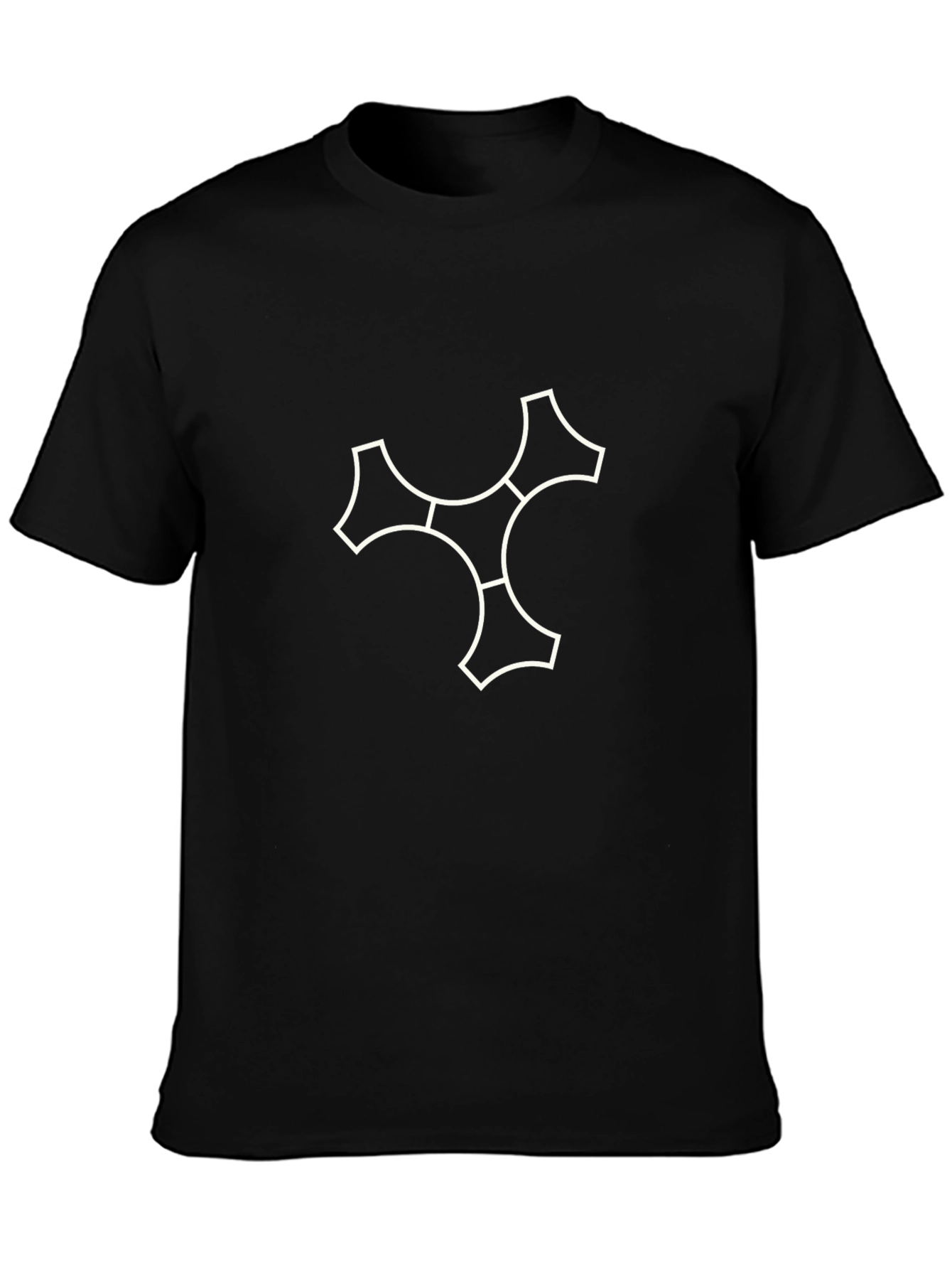Modern Graphic Print T-Shirt - Black