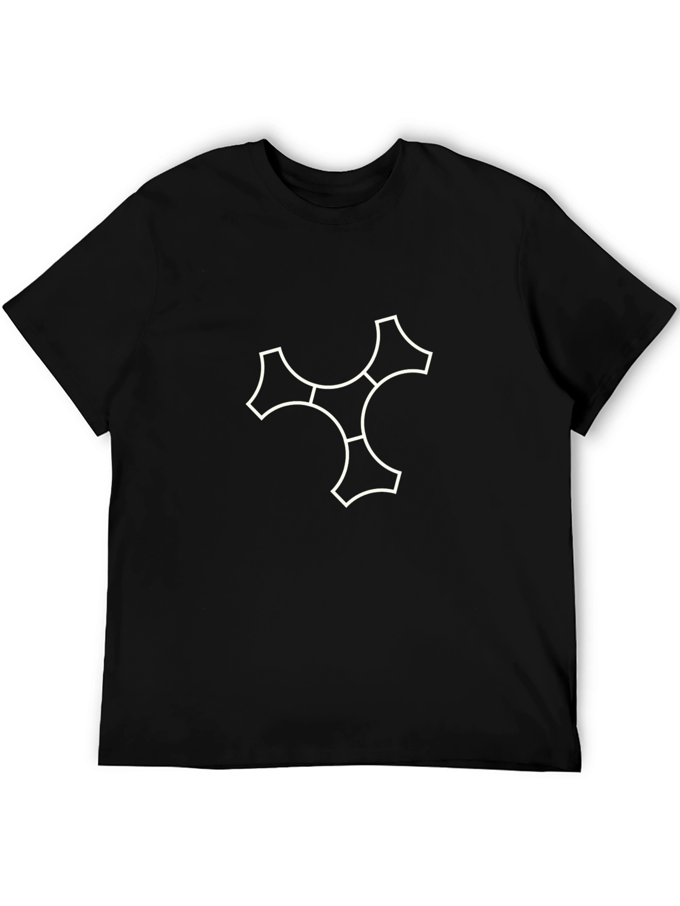 Modern Graphic Print T-Shirt - Black