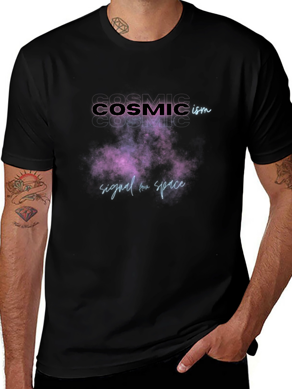 Cosmicism Signal Space T-Shirt - Galaxy Design