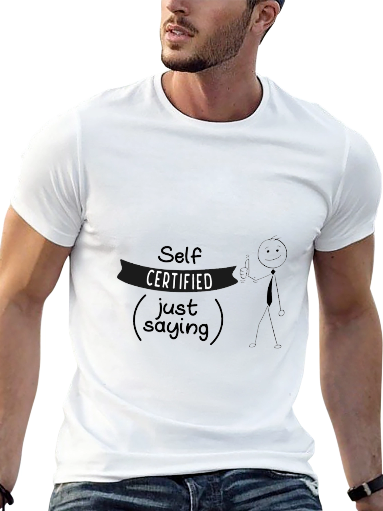 Self Certified Just Saying Black Graphic Tee