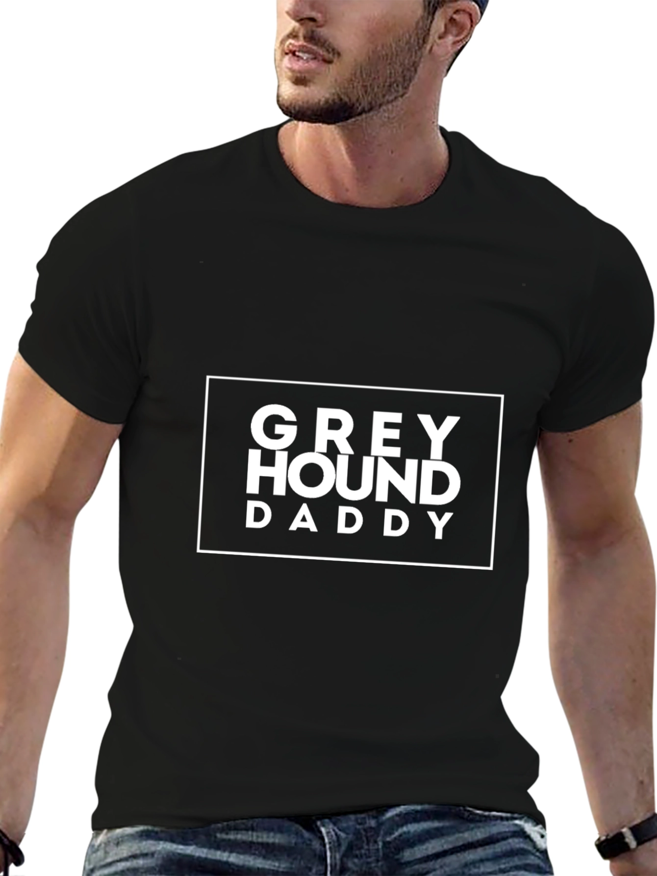 Greyhound Daddy Black T-Shirt