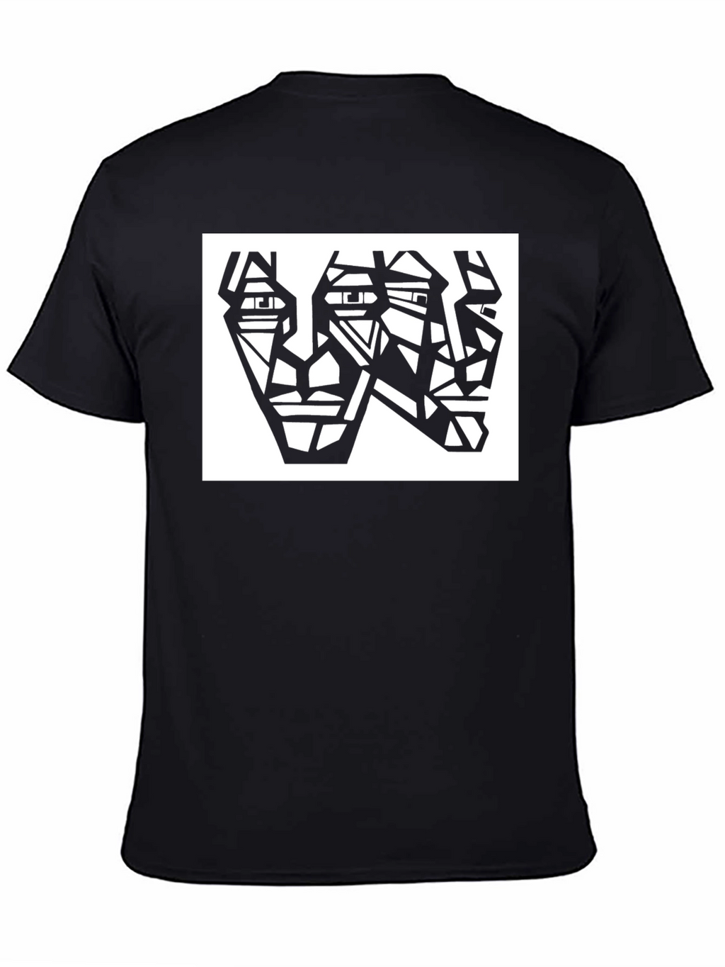 Abstract Faces Black T-Shirt