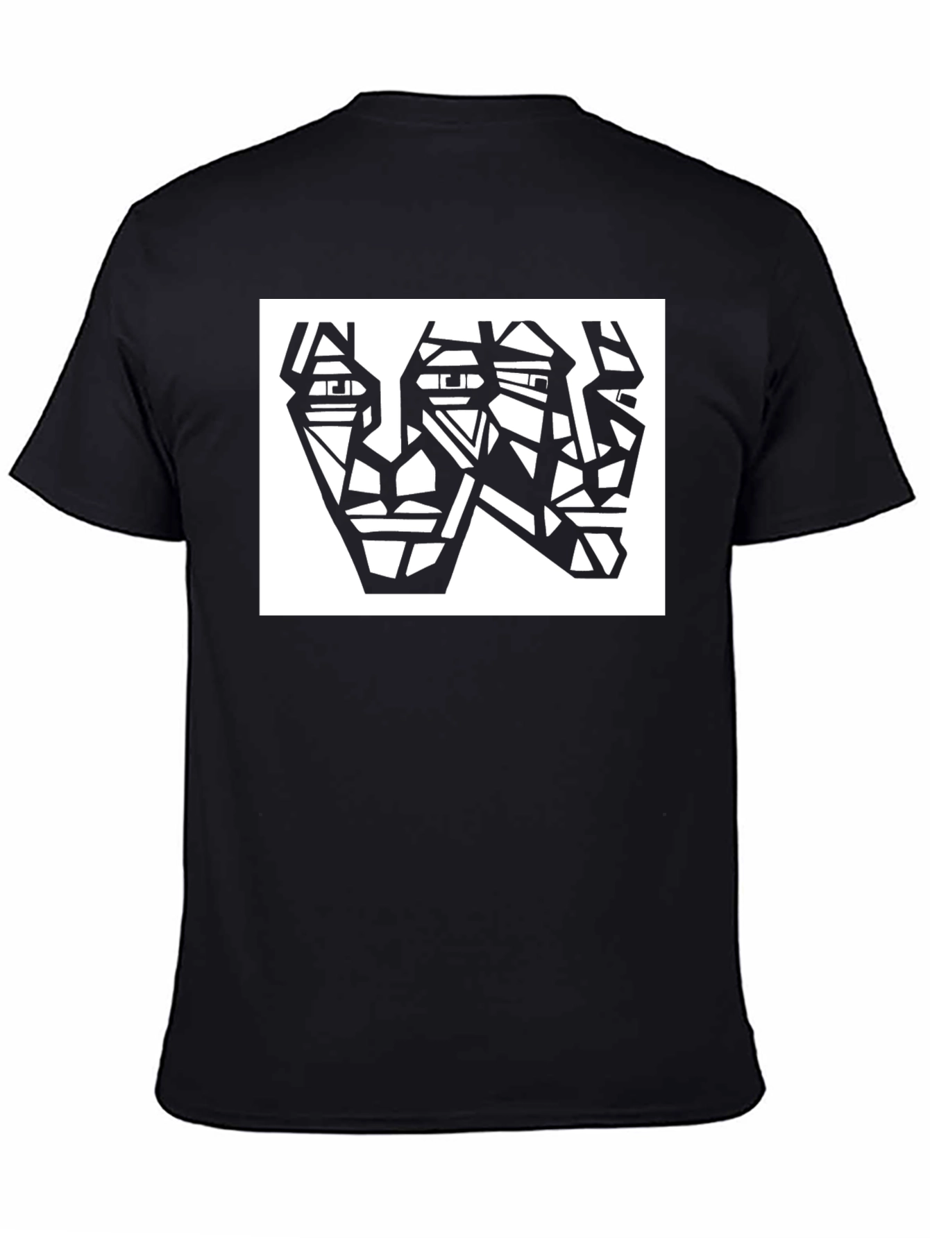 Abstract Faces Black T-Shirt
