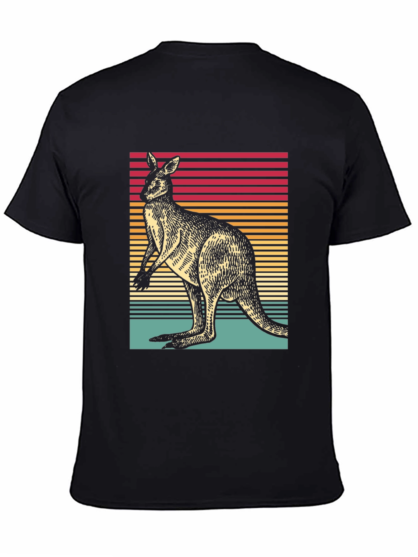 Retro Kangaroo T-Shirt: Vintage Stripe Design