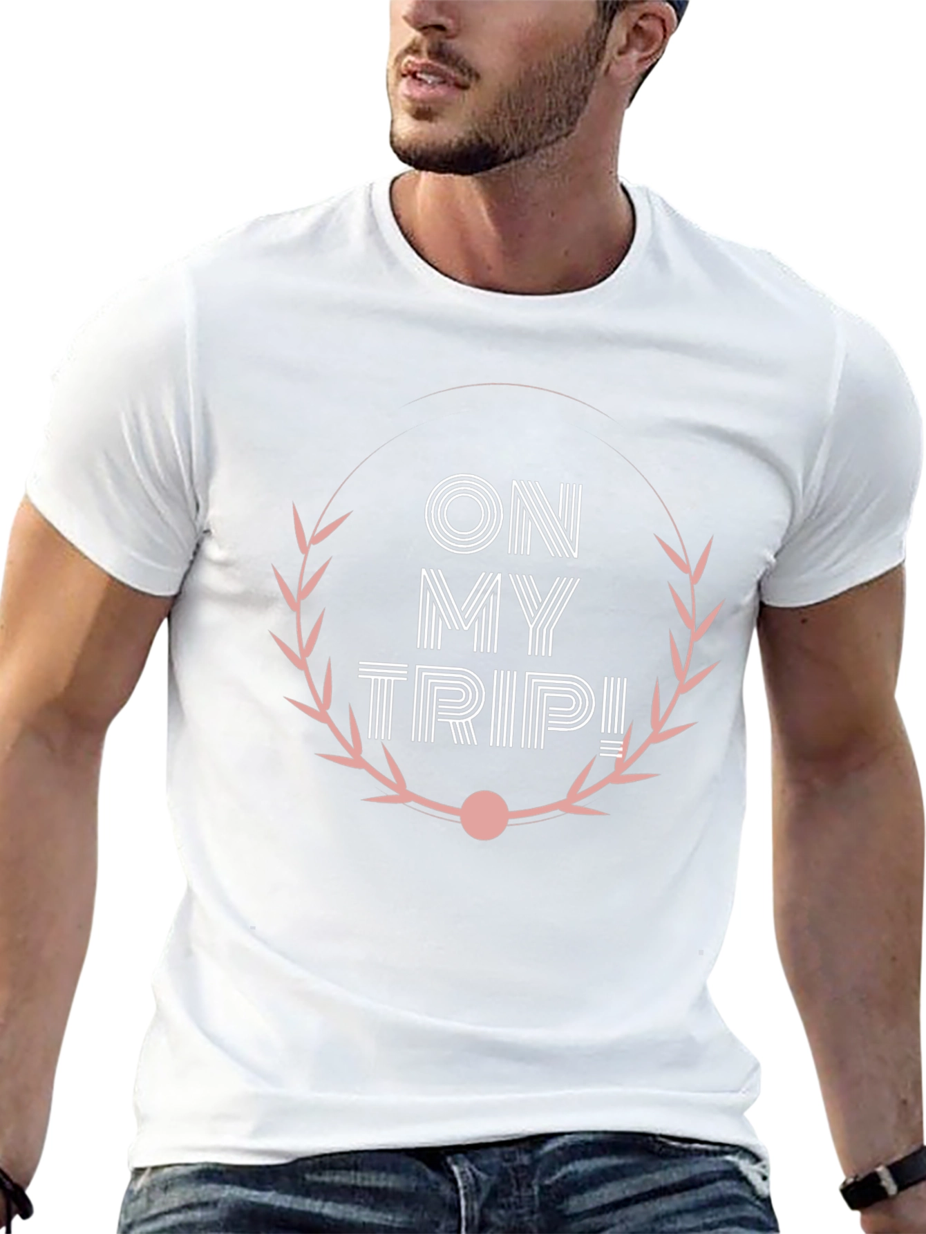 On My Trip! Graphic Tee - Black Cotton T-Shirt