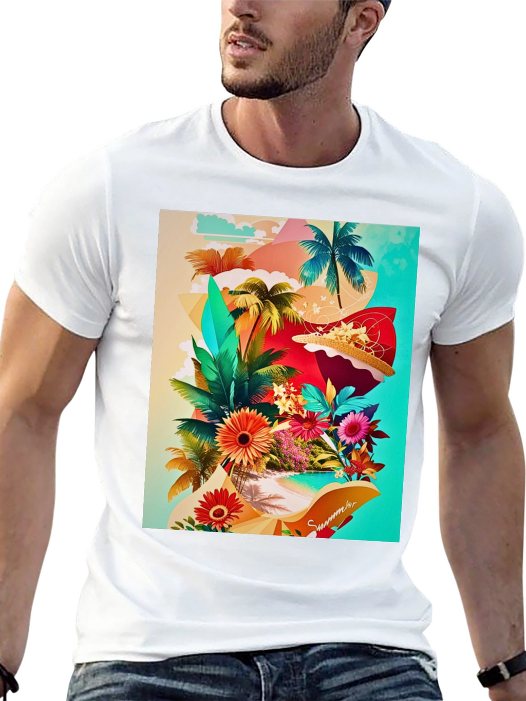 Tropical Summer Graphic T-Shirt