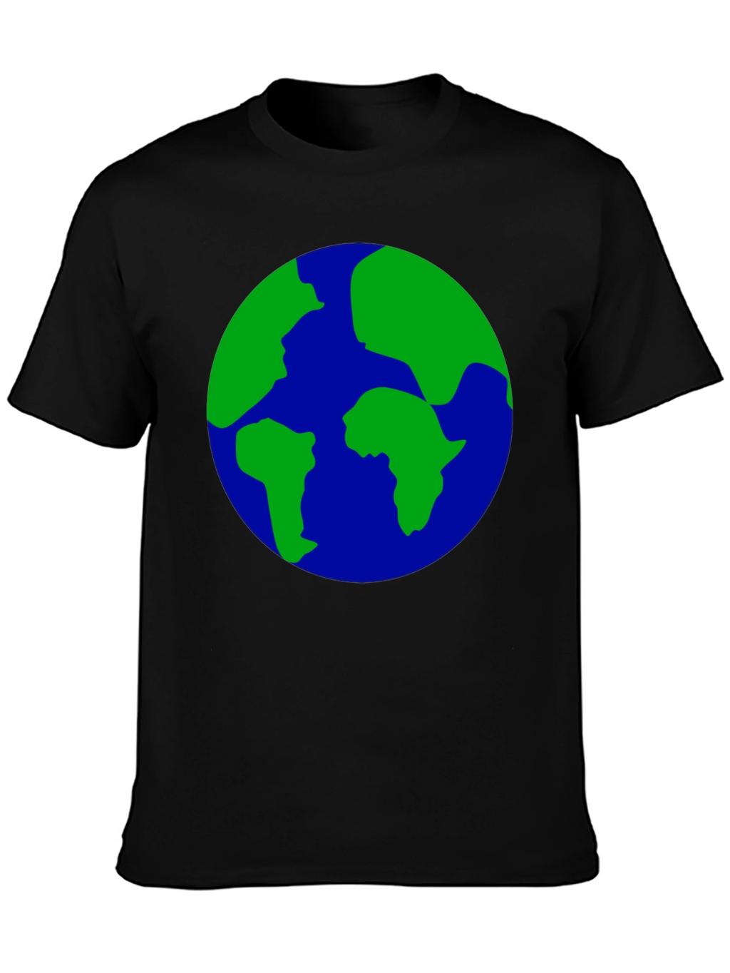 Earth Globe Graphic Print Black T-Shirt