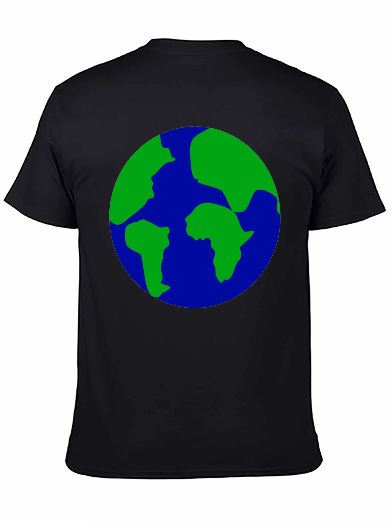 Earth Globe Graphic Print Black T-Shirt