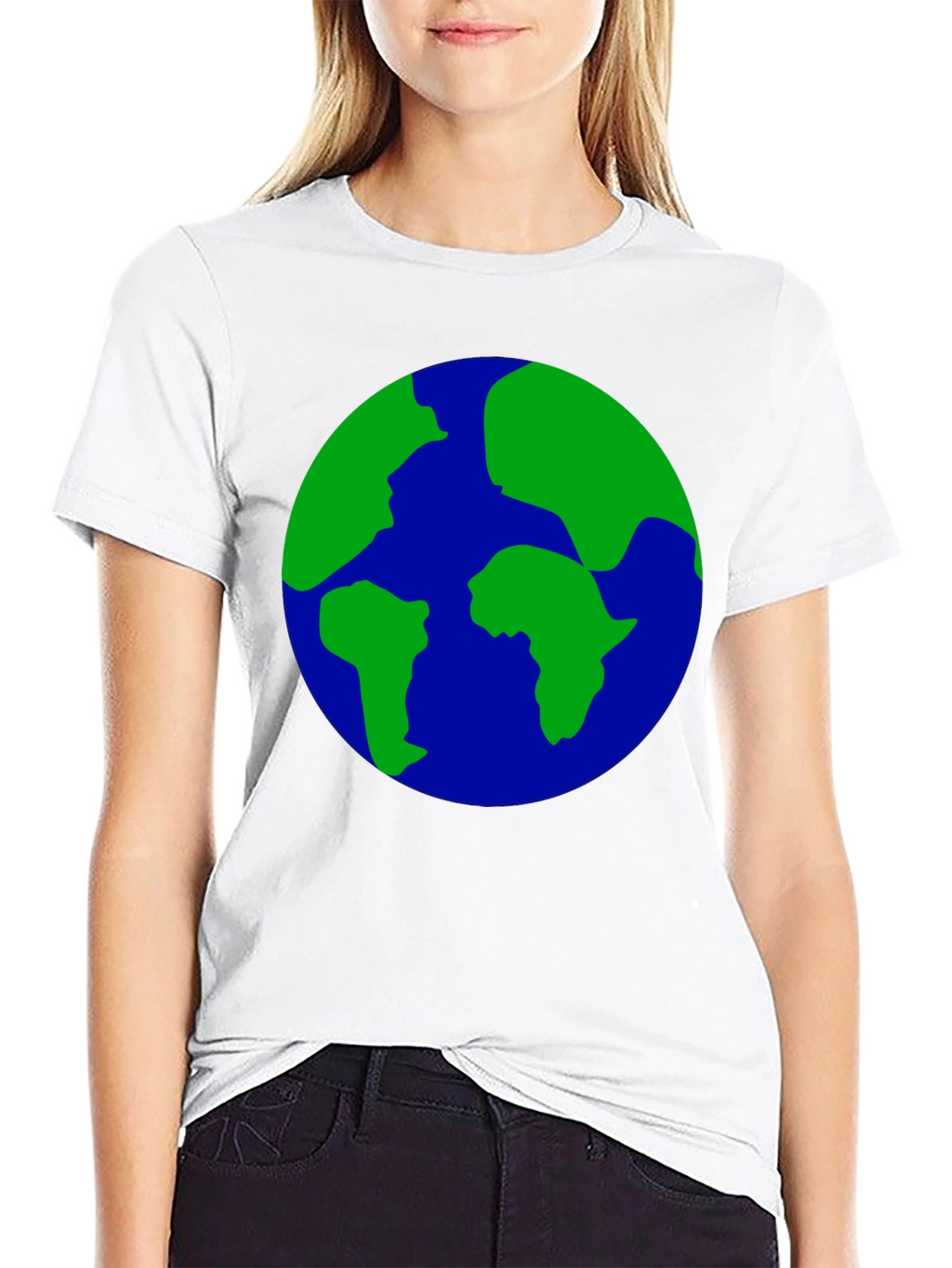 Earth Globe Graphic Print Black T-Shirt