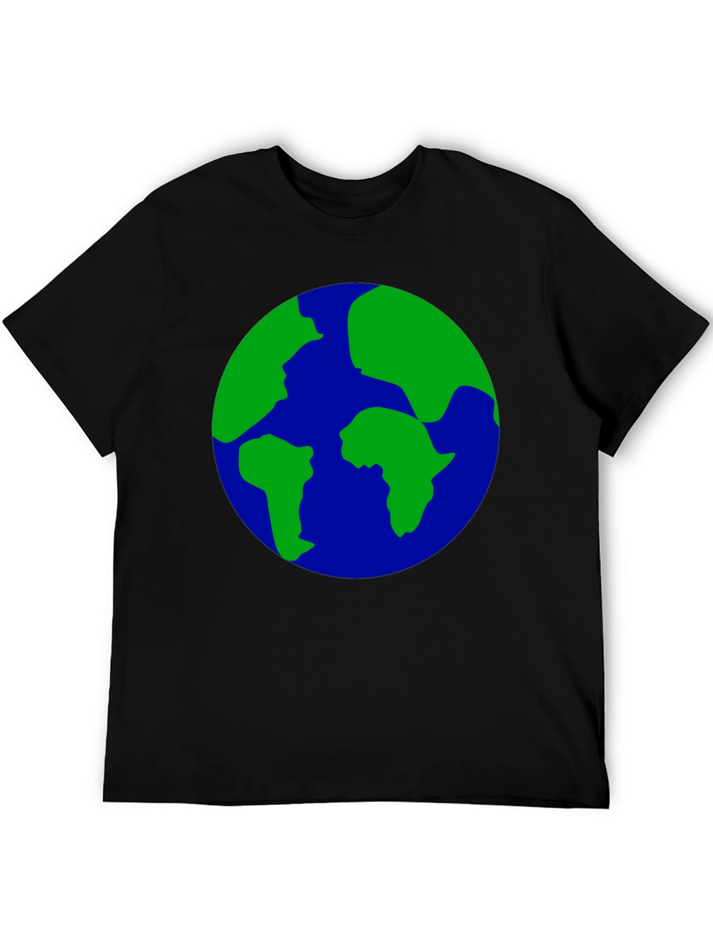 Earth Globe Graphic Print Black T-Shirt