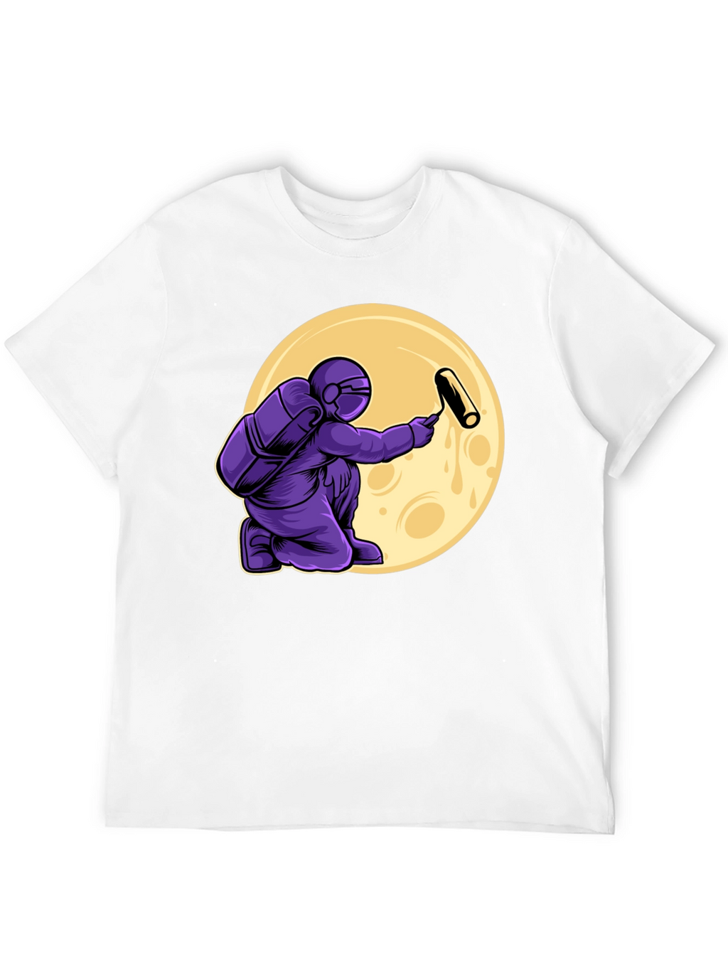 Astronaut Painting Moon T-Shirt - Graphic Tee