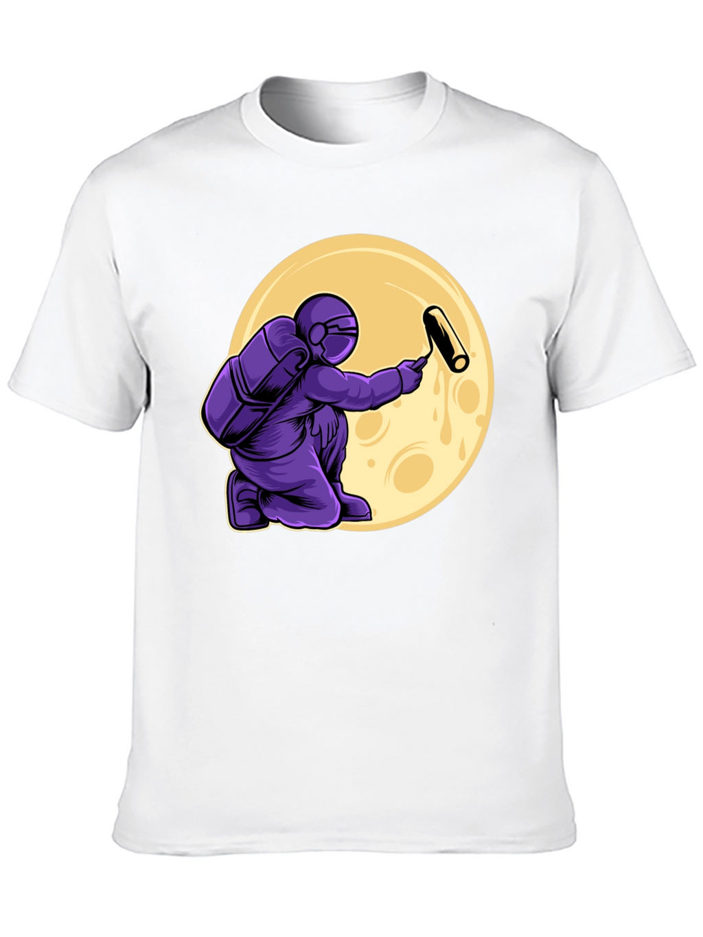 Astronaut Painting Moon T-Shirt - Graphic Tee