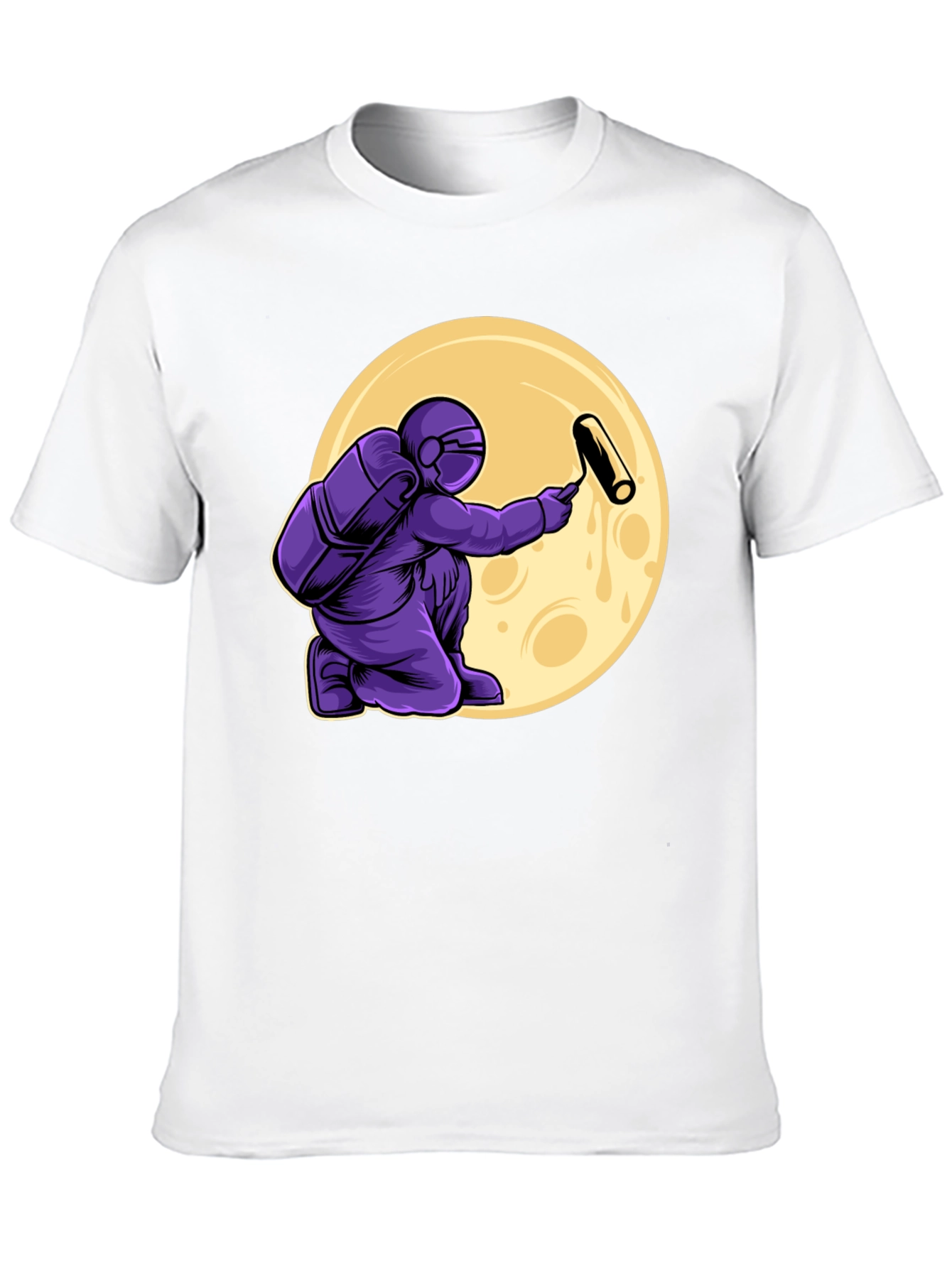 Astronaut Painting Moon T-Shirt - Graphic Tee
