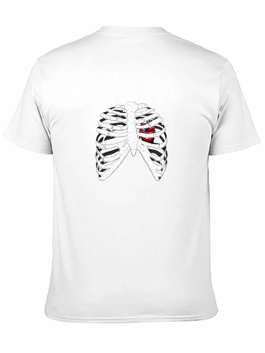 Rib Cage Heart Graphic Black T-Shirt