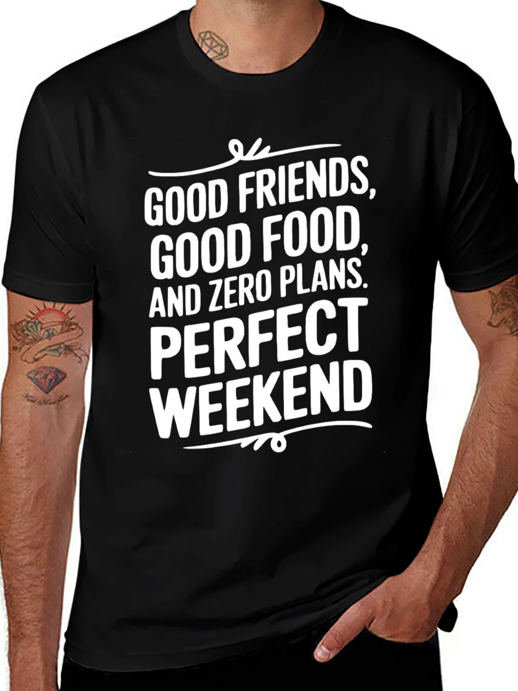 Good Friends Weekend Black T-Shirt