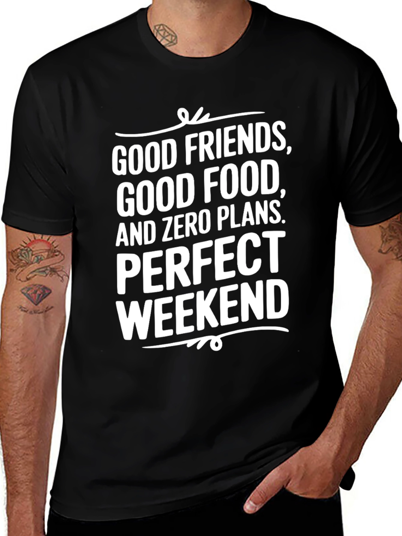 Good Friends Weekend Black T-Shirt