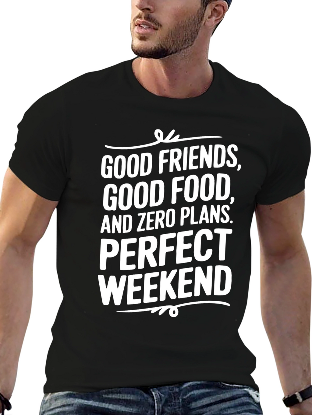 Good Friends Weekend Black T-Shirt