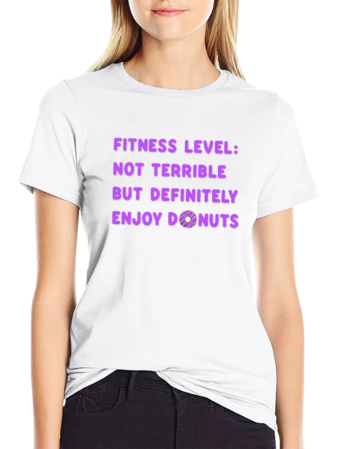 Fitness Level Enjoy Donuts T-Shirt Funny Workout Tee