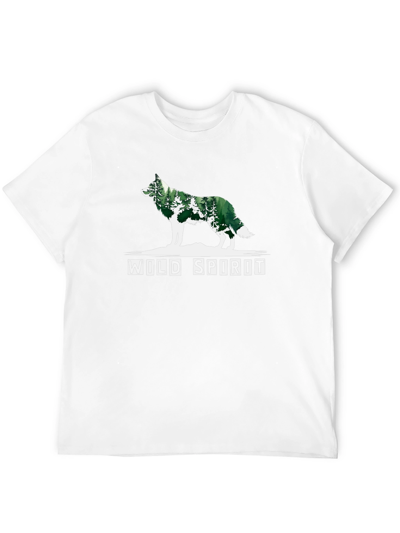 Wild Spirit Wolf Forest Graphic Tee - Black