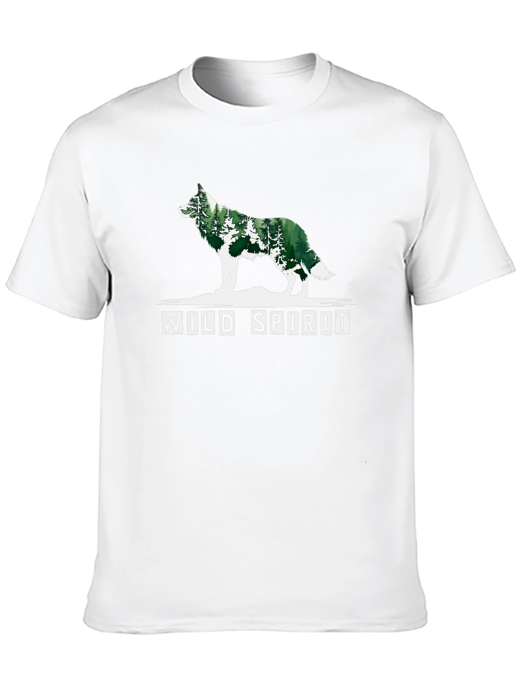 Wild Spirit Wolf Forest Graphic Tee - Black